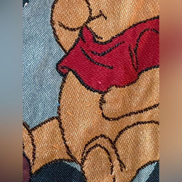 RARE Vtg 90s Disney Winnie the Pooh Woven Throw Tapestry Blanket USA 42x64”. - Picture 2 of 7